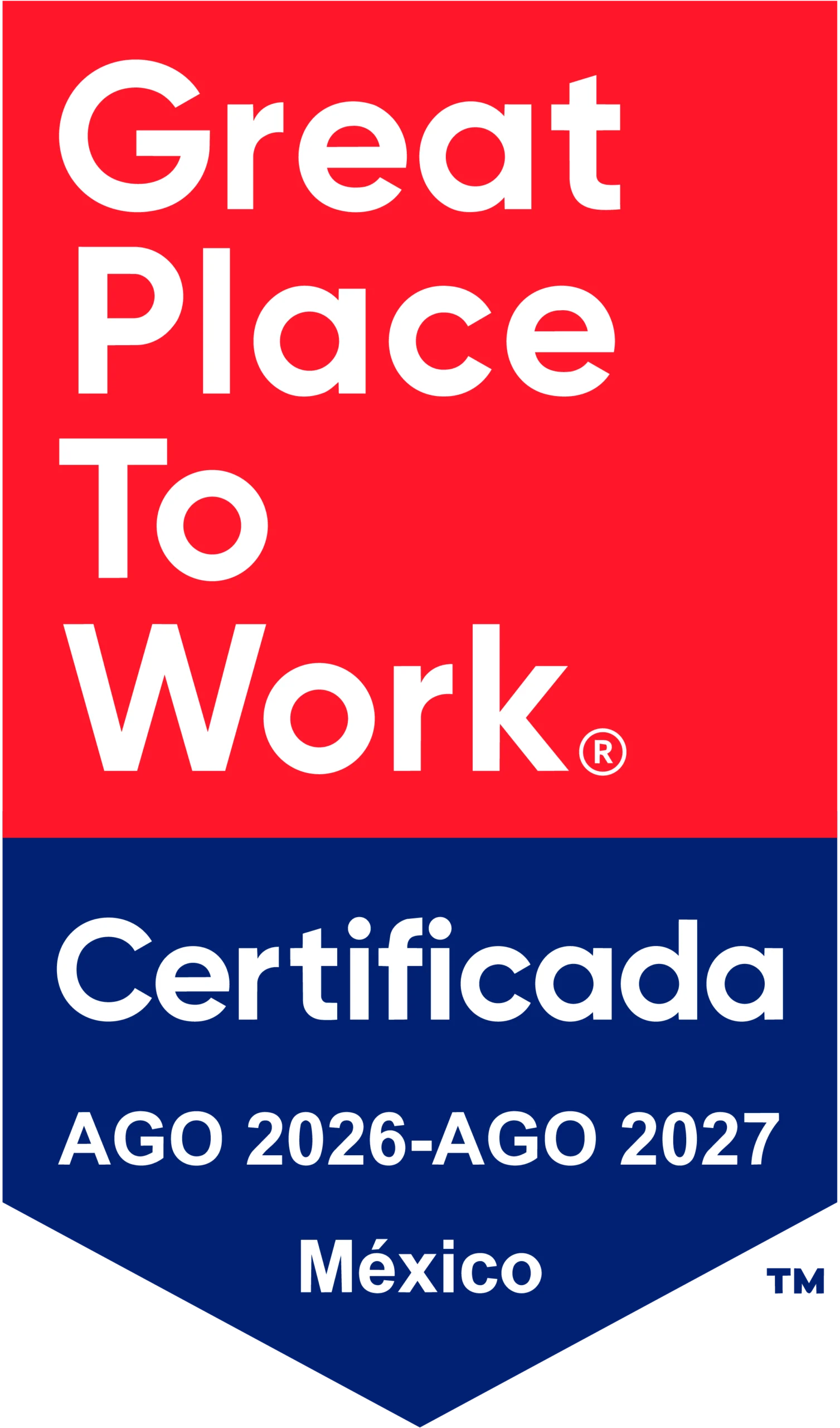 Great Place To Work Certificada AGO 2026-AGO 2027 México